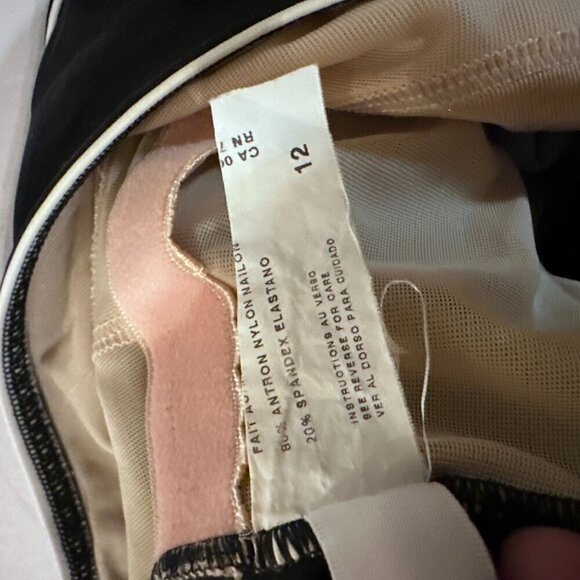 Christina Sport Bathing Suit One Piece Swimming Size 10 Black Asymmetrical - Picture 2 of 8